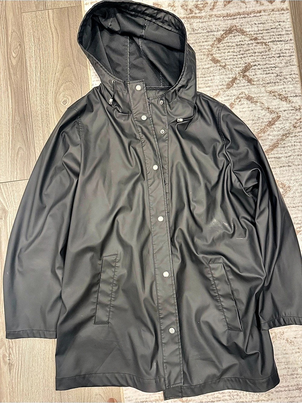 ONLY Hooded Rain Jacket Black Size XL